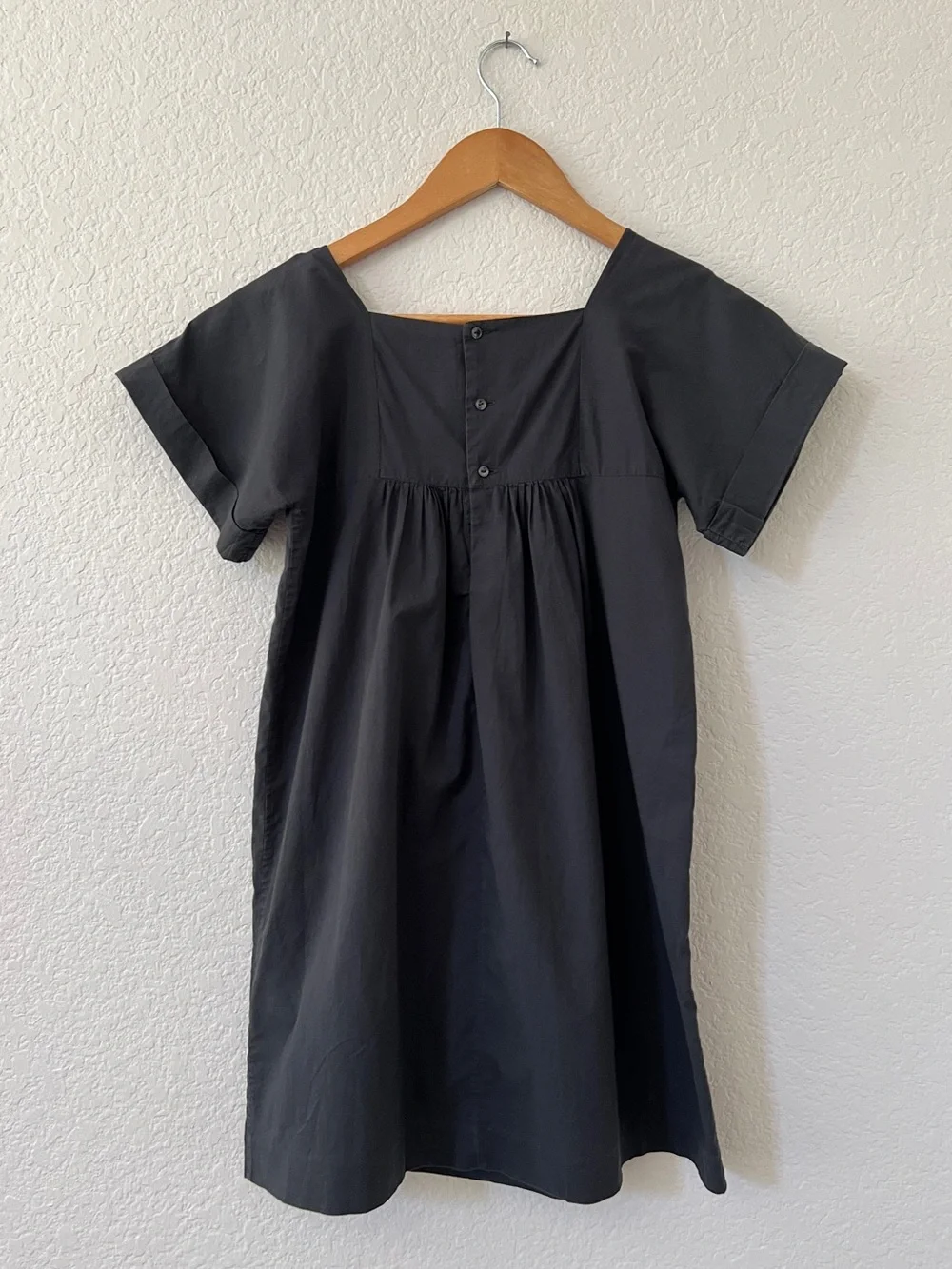 Bonpoint Paysanne Dress Girls 10Y Black Smocked Embroidered Lightweight Cotton